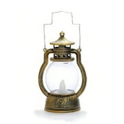Retro Vintage Oil Lamp Mini Oil Hand Hanging LED Lantern for Halloween, holiday decoration-golden